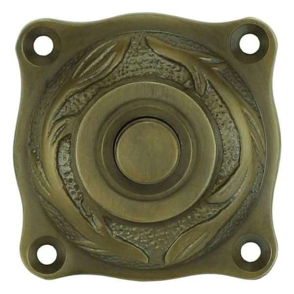 Beldrukker deurbel opbouw patina messing Teltow - Ø 64 mm Beldrukker deurbel opbouw patina messing Teltow - Ø 64 mm