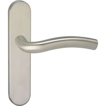 Impresso Conway Deurklink – Deurbeslag – Ovaal – Deurschild – Zilver