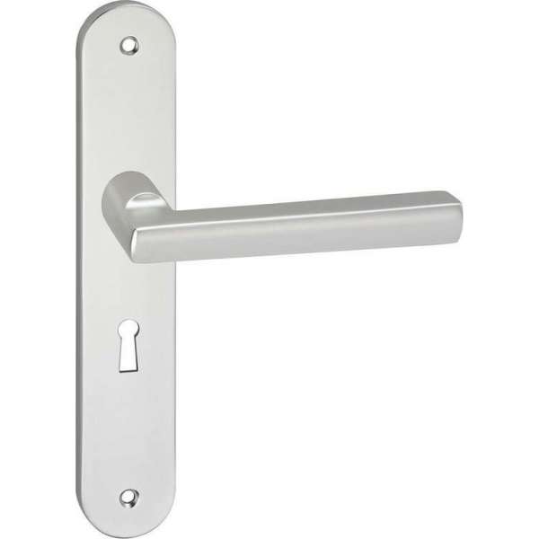 Impresso Leeds Deurklink – Deurbeslag – Ovaal – Deurschild met Schroeven en Sleutelgat – Aluminium Impresso Leeds Deurklink – Deurbeslag – Ovaal – Deurschild met Schroeven en Sleutelgat – Aluminium