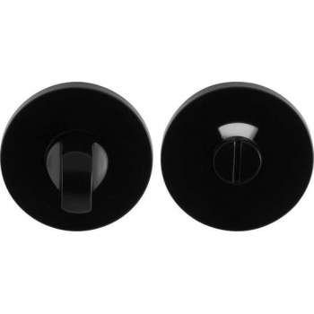 GPF6903VZ zwart egaal toiletgarnituur rond 53x6mm stift 8mm met rood/wit indicator