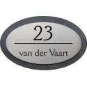 Naambordje voordeur leisteen met rvs ovaal 23x15cm