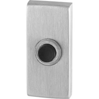 GPF9826.01 deurbel met zwarte button rechthoekig 70x32x10 mm RVS geborsteld