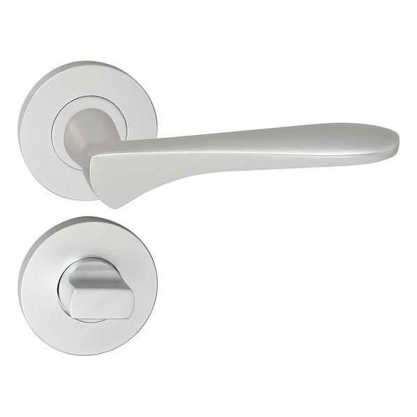 Impresso Watford Deurklink – Deurbeslag – Rond – Rozet met Toiletsluiting – Aluminium Impresso Watford Deurklink – Deurbeslag – Rond – Rozet met Toiletsluiting – Aluminium