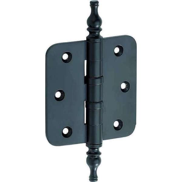 Kogellagerscharnier ronde hoek 76x76mm mat zwart vaas Kogellagerscharnier ronde hoek 76x76mm mat zwart vaas