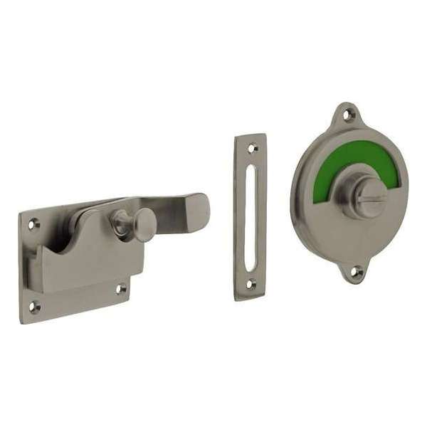 Intersteel WC-overslag met bocht rood / groen nikkel mat Intersteel WC-overslag met bocht rood / groen nikkel mat