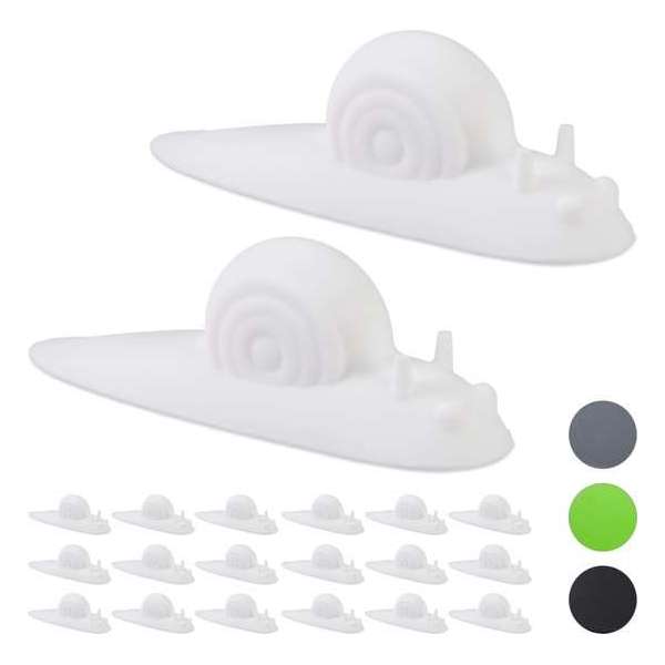 relaxdays 20x deurstopper slak - deurstop - deurbuffer - rubber - zacht - wit relaxdays 20x deurstopper slak - deurstop - deurbuffer - rubber - zacht - wit