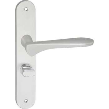 Impresso Watford Deurklink – Deurbeslag – Ovaal – Deurschild met Schroeven en Toiletsluiting – Aluminium