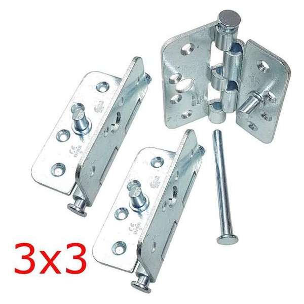 9x Lips SKG** Deurscharnier 102 X 92 X 3,3mm met afgeronde hoeken en veiligheidspen 9x Lips SKG** Deurscharnier 102 X 92 X 3,3mm met afgeronde hoeken en veiligheidspen