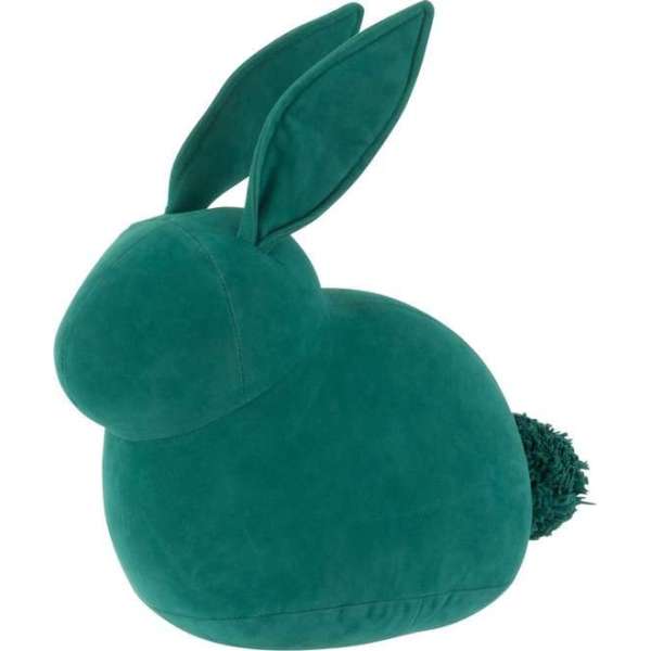 J-Line Konijn Deurstop Mat Fluweel Groen Medium J-Line Konijn Deurstop Mat Fluweel Groen Medium
