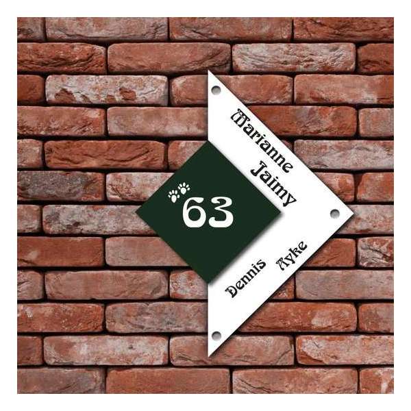 Naambordje Kunststof - L Gracieux-line groen/wit 20x20x28,5cm Naambordje Kunststof - L Gracieux-line groen/wit 20x20x28,5cm
