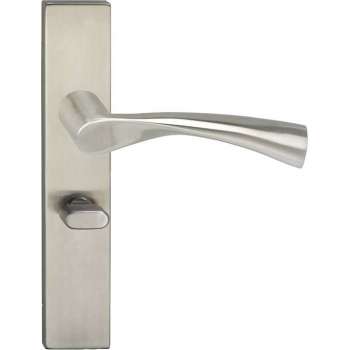Impresso Wigston Deurklink – Deurbeslag – Vierkant – Deurschild met Toiletsluiting – Zilver