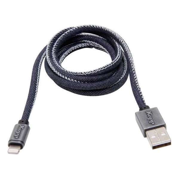 Kopp verloopkabel demin van USB naar MFI (1mtr) Kopp verloopkabel demin van USB naar MFI (1mtr)
