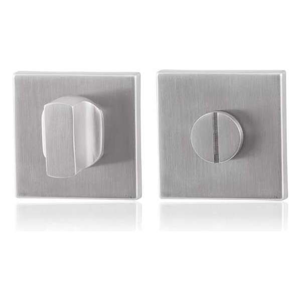 GPF Toiletgarnituur vierkant 50x50x8mm stift 8mm grote knop GPF Toiletgarnituur vierkant 50x50x8mm stift 8mm grote knop