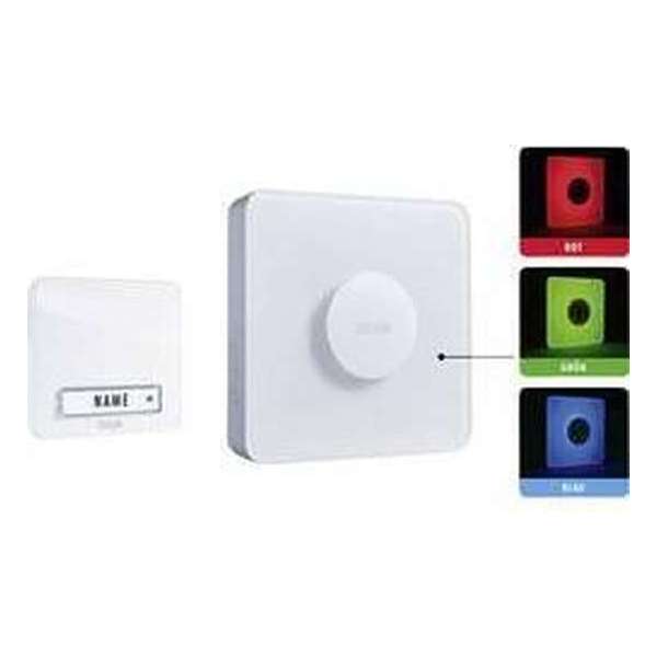 m-e modern-electronics 41144 Complete set voor Draadloze deurbel Verlicht, Met naambord m-e modern-electronics 41144 Complete set voor Draadloze deurbel Verlicht, Met naambord