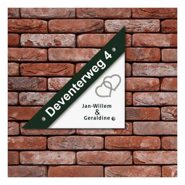 Naambordje Kunststof - RO Moderne-line groen/wit 20x20x28,5cm Naambordje Kunststof - RO Moderne-line groen/wit 20x20x28,5cm