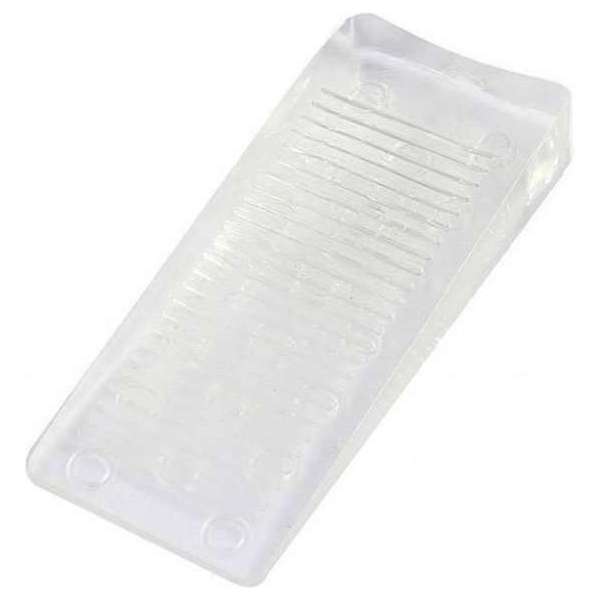 8x Flexibele deurstoppers / deurwig rubber - transparant - 16 mm - wig 8x Flexibele deurstoppers / deurwig rubber - transparant - 16 mm - wig