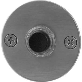 GPF9826.06 deurbel met zwarte button rond 50x2 mm RVS geborsteld