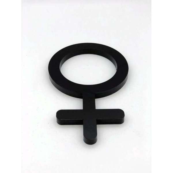 WC Toilet deur bordje dames pictogram / 28 cm / zwart acrylaat 8 mm. WC Toilet deur bordje dames pictogram / 28 cm / zwart acrylaat 8 mm.