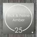 Naambordje voordeur RVS|Naambord 20x20cm