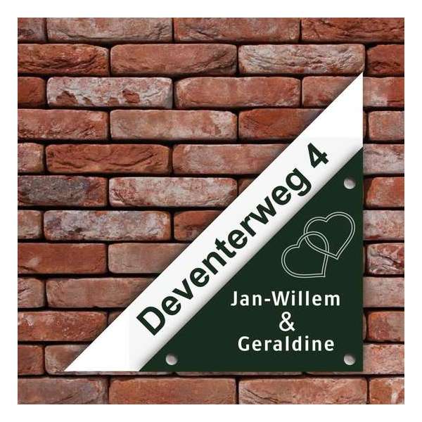 Naambordje Kunststof - RO Magnifique-line groen/wit 20x20x28,5cm Naambordje Kunststof - RO Magnifique-line groen/wit 20x20x28,5cm