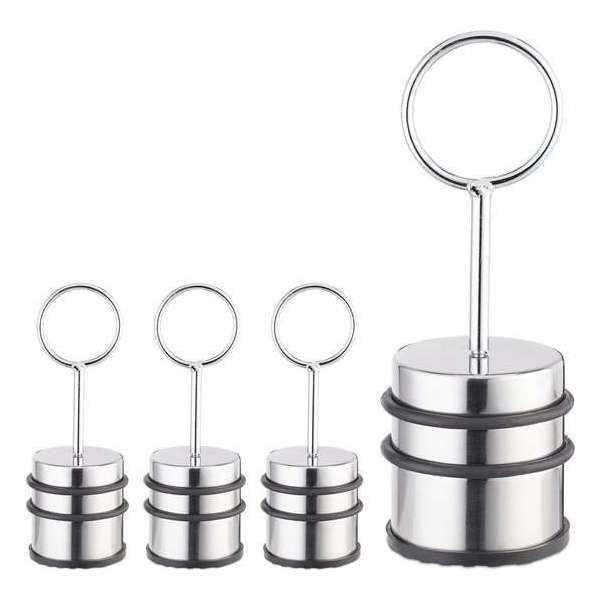 Relaxdays 4 x deurstopper greep - deurstop massief - geborsteld edelstaal - deurbuffer Relaxdays 4 x deurstopper greep - deurstop massief - geborsteld edelstaal - deurbuffer