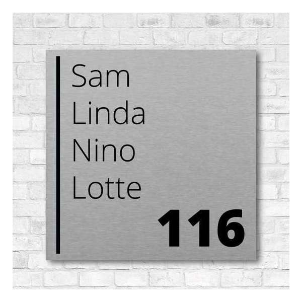 RVS-look naambordje - 20 x 20 cm - incl. bevestigingsset | Naambordje Voordeur | Gratis Verzending RVS-look naambordje - 20 x 20 cm - incl. bevestigingsset | Naambordje Voordeur | Gratis Verzending