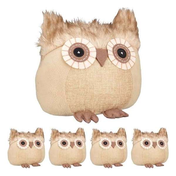 Relaxdays 5 x deurstopper uil - deurbuffer - deurstop - deurhouder - dier - decoratie Relaxdays 5 x deurstopper uil - deurbuffer - deurstop - deurhouder - dier - decoratie