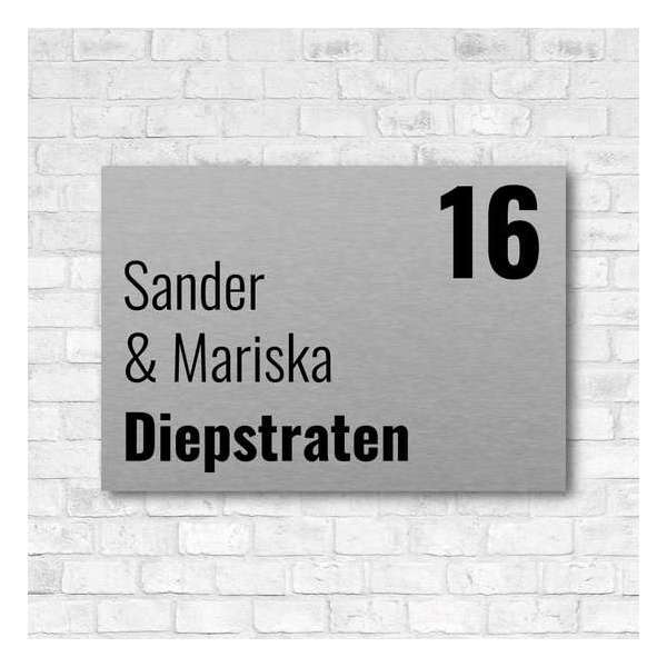 RVS-look naambordje - 20 x 15 cm - incl. bevestigingsset | Naambordje Voordeur | Gratis Verzending RVS-look naambordje - 20 x 15 cm - incl. bevestigingsset | Naambordje Voordeur | Gratis Verzending