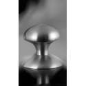 Paddenstoel knop S5 52mm veiligheidsschilden vast inclusief wisselstift RVS geborsteld