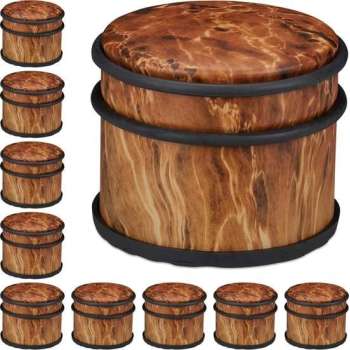 Relaxdays 10x deurstopper binnen - deurhouder roestvrij staal - deurbuffer - houtlook