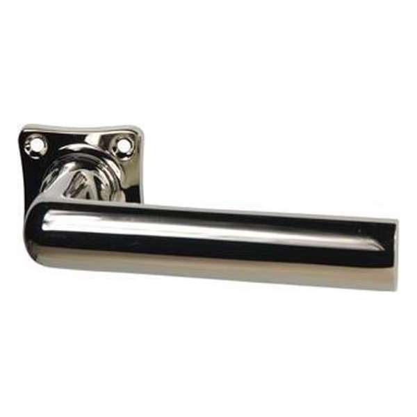 XM107/07 Deurkruk Milano met vierkant rozet Nikkel-glans XM107/07 Deurkruk Milano met vierkant rozet Nikkel-glans