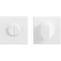 GPF Toiletgarnituur vierkant 50x50x8mm stift 5mm grote knop wit