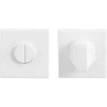 GPF Toiletgarnituur vierkant 50x50x8mm stift 5mm grote knop wit