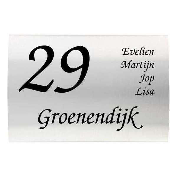 RVS naambord gebogen 25 x 15 cm RVS naambord gebogen 25 x 15 cm