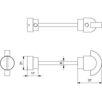 GPF Toiletstift 5mm voor schild smeedijzer