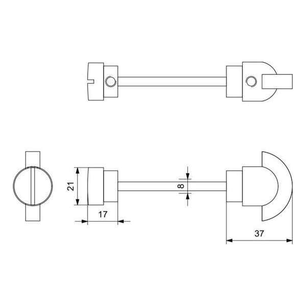 GPF Toiletstift 5mm voor schild smeedijzer GPF Toiletstift 5mm voor schild smeedijzer