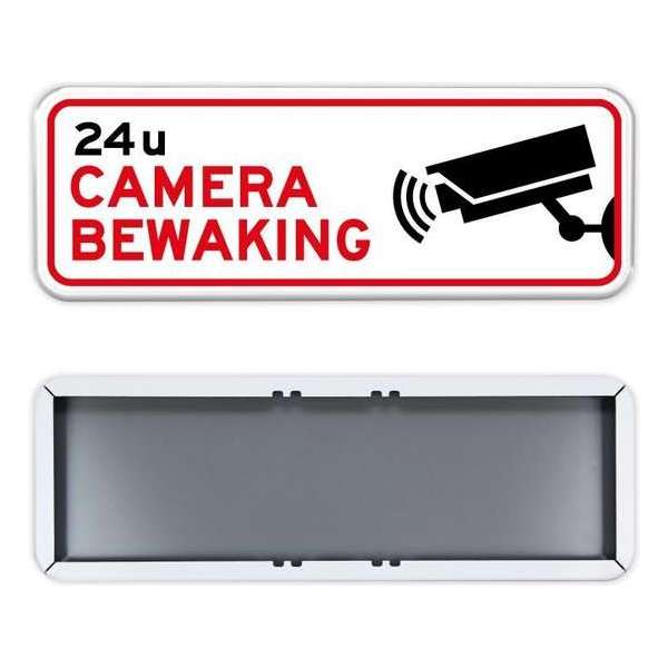 Parkeerbord camerabewaking 24u 60x20cm - Stevig aluminium bord met dubbel omgezette rand Parkeerbord camerabewaking 24u 60x20cm - Stevig aluminium bord met dubbel omgezette rand