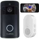 Cless- Deurbel met camera incl. 16GB - inclusief chime - draadloze deurbel - video deurbel - zwart