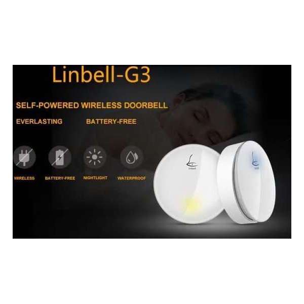 Waterdichte, Batterijloze en Draadloze Plug-in Deurbel met LED Nachtverlichting (G3_Wit) Waterdichte, Batterijloze en Draadloze Plug-in Deurbel met LED Nachtverlichting (G3_Wit)