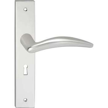 Impresso Windsor Deurklink – Deurbeslag – Vierkant – Deurschild met Schroeven en Sleutelgat – Aluminium