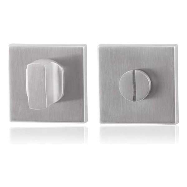 GPF Toiletgarnituur vierkant 50x50x8mm stift 5mm grote knop GPF Toiletgarnituur vierkant 50x50x8mm stift 5mm grote knop