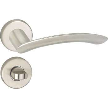 Impresso Watton Deurklink – Deurbeslag – Rond – Rozet met Toiletsluiting – Zilver