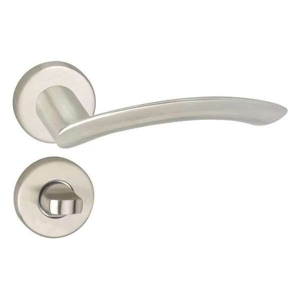 Impresso Watton Deurklink – Deurbeslag – Rond – Rozet met Toiletsluiting – Zilver Impresso Watton Deurklink – Deurbeslag – Rond – Rozet met Toiletsluiting – Zilver