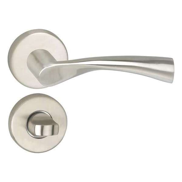 Impresso Wigston Deurklink – Deurbeslag – Rond – Rozet met Toiletsluiting – Zilver Impresso Wigston Deurklink – Deurbeslag – Rond – Rozet met Toiletsluiting – Zilver