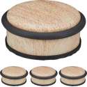 Relaxdays 4x deurstopper binnen - deurhouder - houtlook - deurvastzetter - rubber - H 5 cm