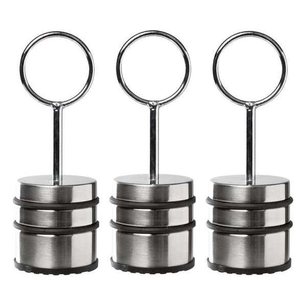 3x stuks deurstoppers metaal grijs 19 cm - Deurstop/deurvastzetter 3x stuks deurstoppers metaal grijs 19 cm - Deurstop/deurvastzetter