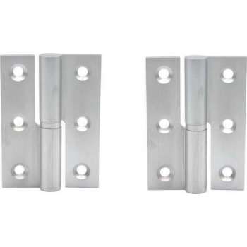 Paumelle - 70x50mm - Messing mat chroom - Linksdraaiend - 2 stuks