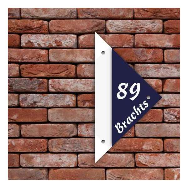 Naambordje Kunststof - R Magnifique-line blauw/wit 20x20x28,5cm Naambordje Kunststof - R Magnifique-line blauw/wit 20x20x28,5cm