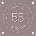 Naambordje vierkant familie cirkel old pink