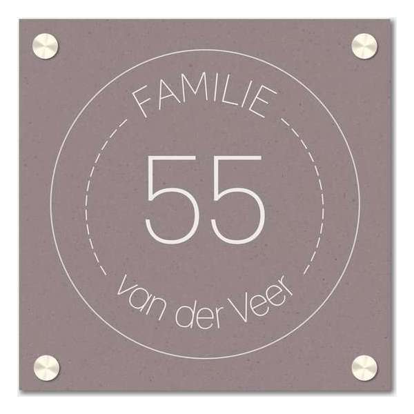 Naambordje vierkant familie cirkel old pink Naambordje vierkant familie cirkel old pink